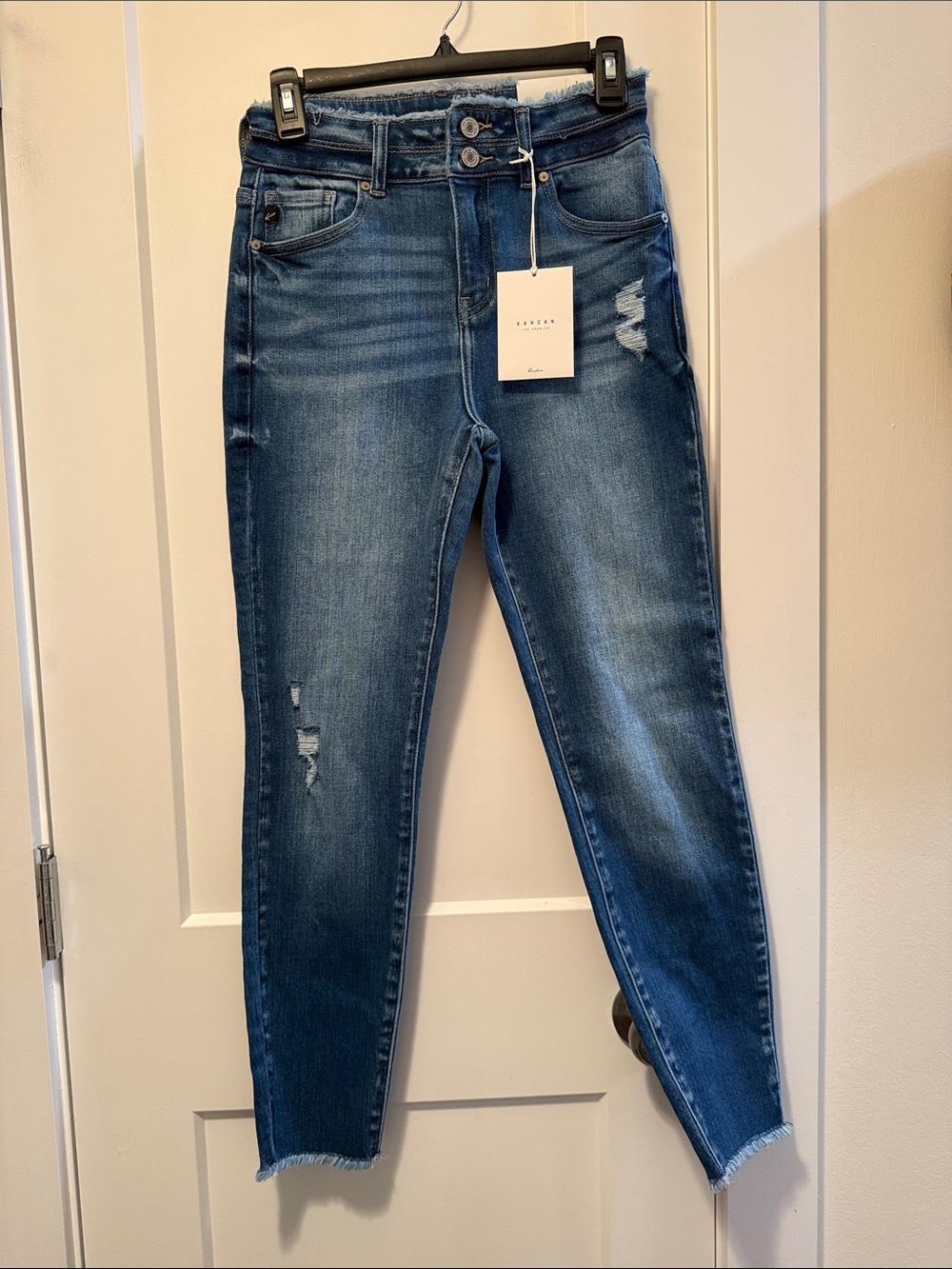 KanCan Women's High-Rise Frayed Hem Skinny Jeans Size 7/27 NWT
